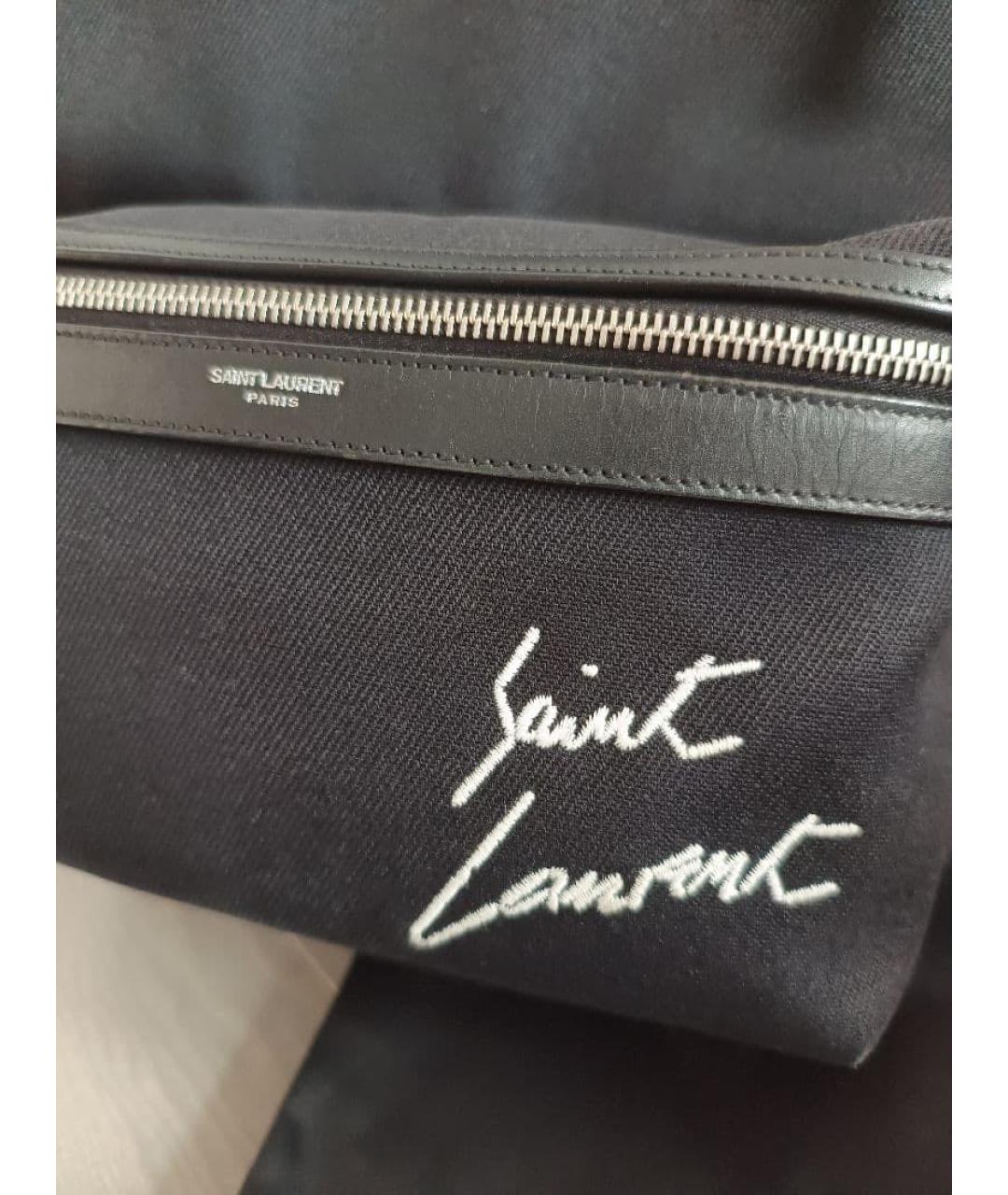 SAINT LAURENT Черный тканевый рюкзак, фото 4