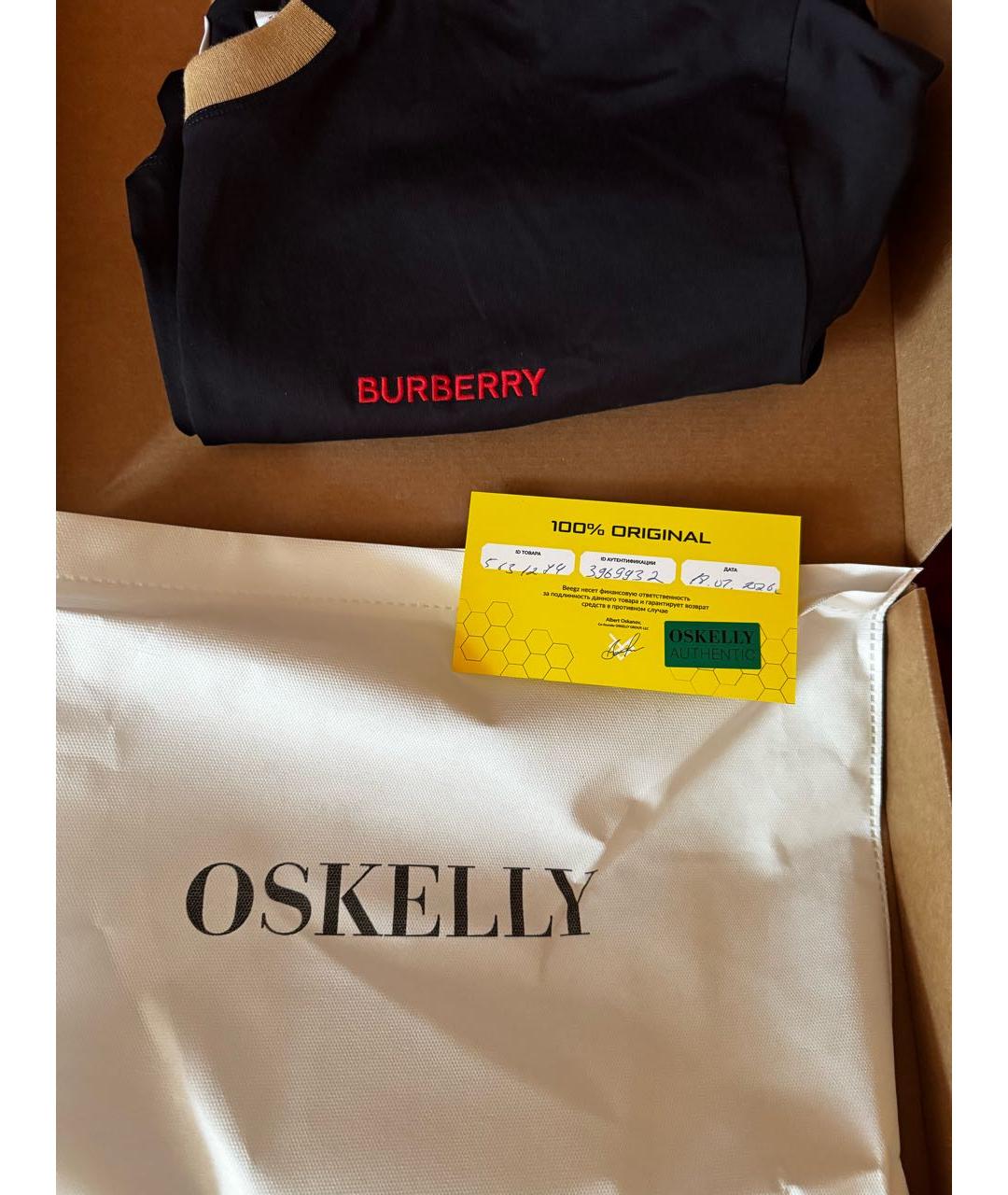 BURBERRY Черная хлопковая футболка, фото 5
