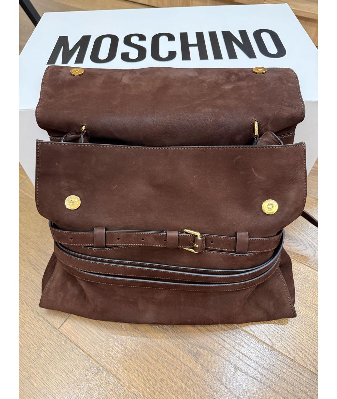 MOSCHINO Коричневая замшевая сумка тоут, фото 4