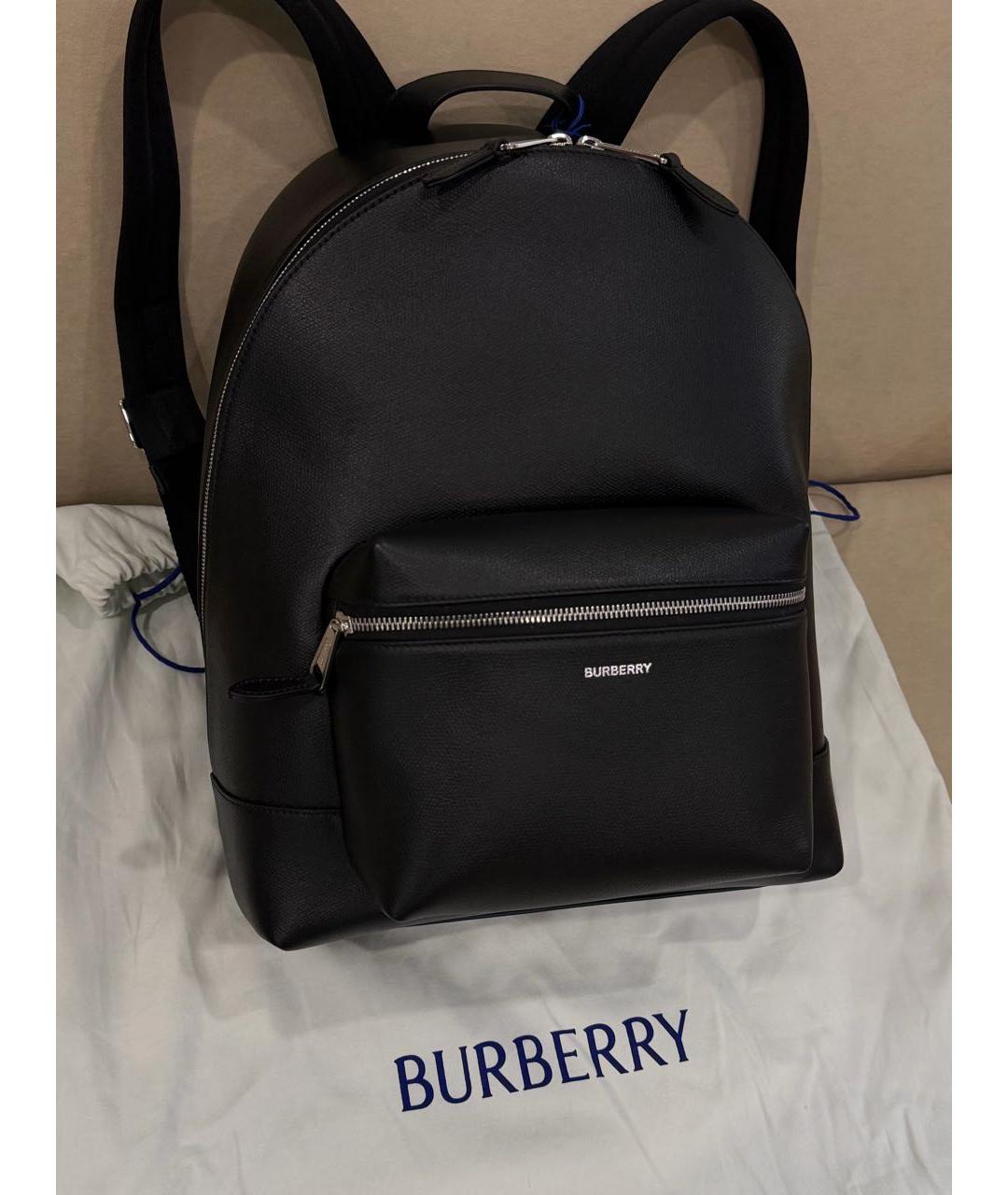 BURBERRY Черный кожаный рюкзак, фото 5