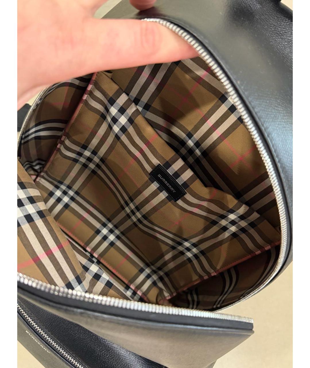 BURBERRY Черный кожаный рюкзак, фото 4