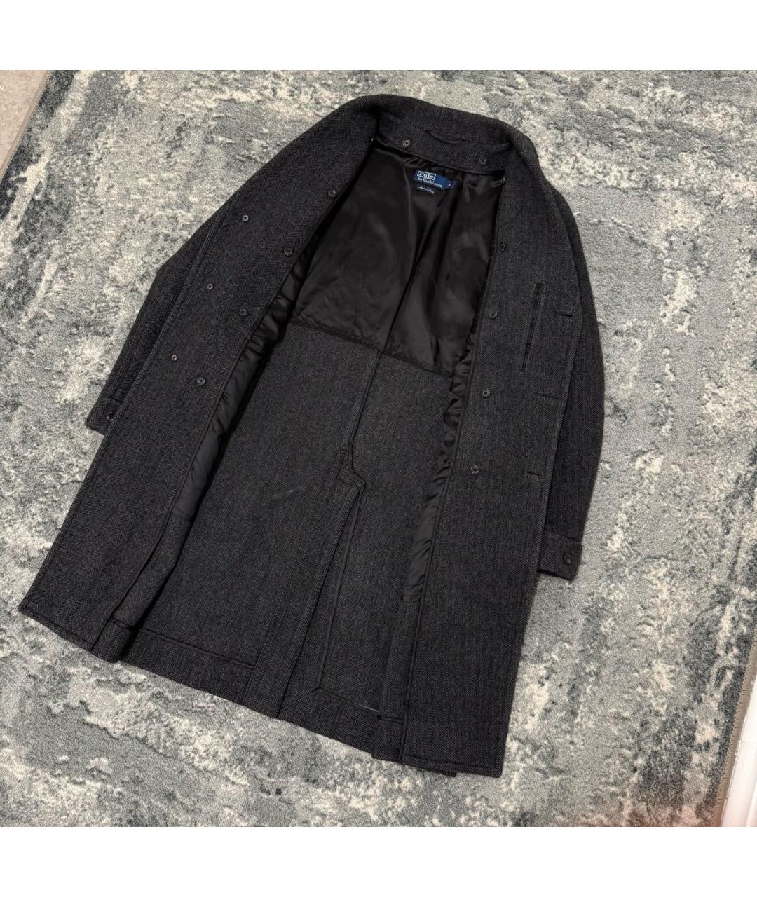 POLO RALPH LAUREN Антрацитовое шерстяное пальто, фото 5
