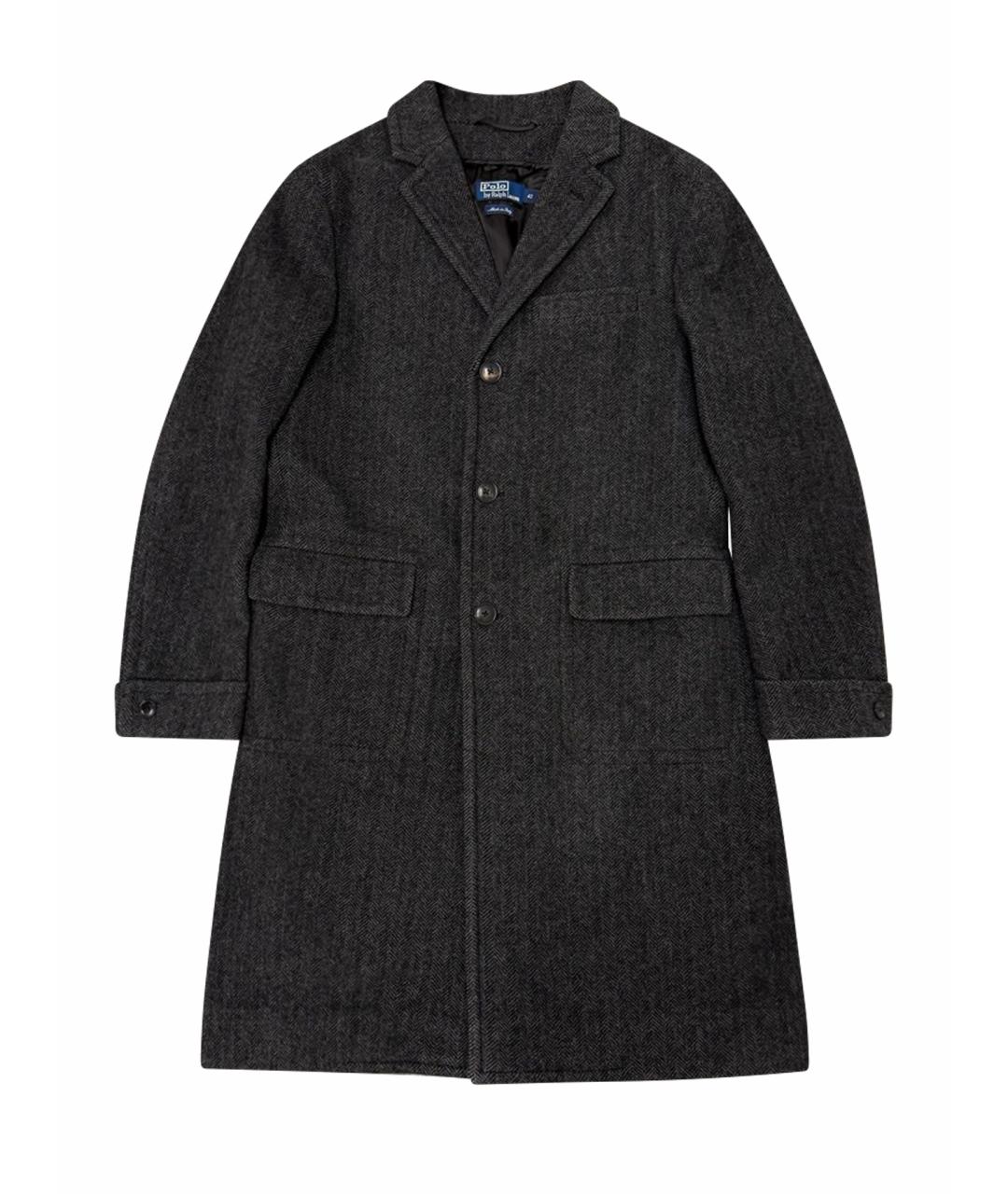 POLO RALPH LAUREN Антрацитовое шерстяное пальто, фото 1