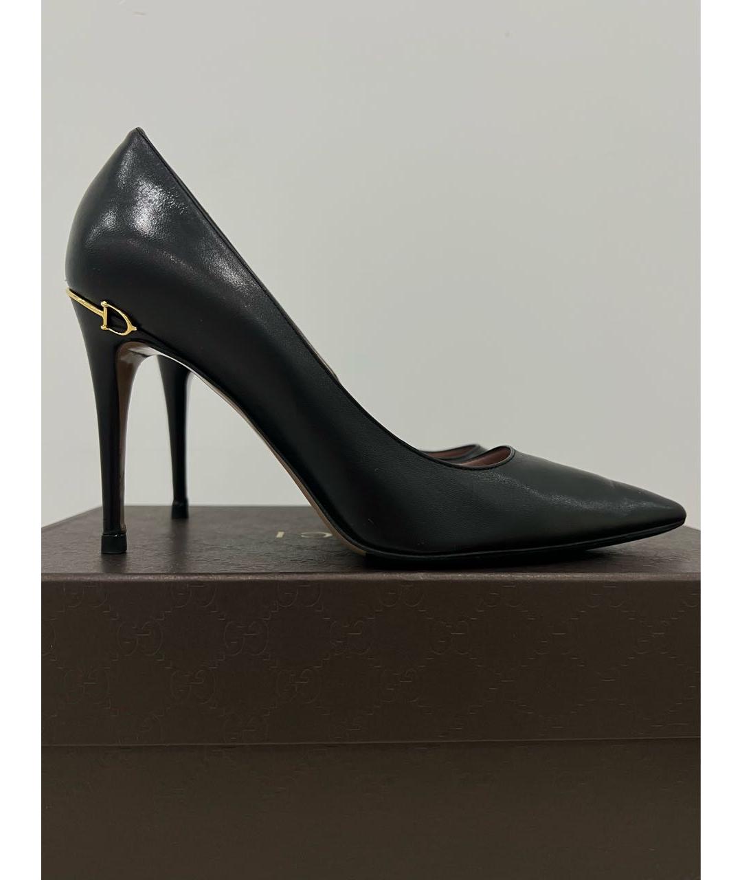 GUCCI Черные кожаные туфли, фото 2