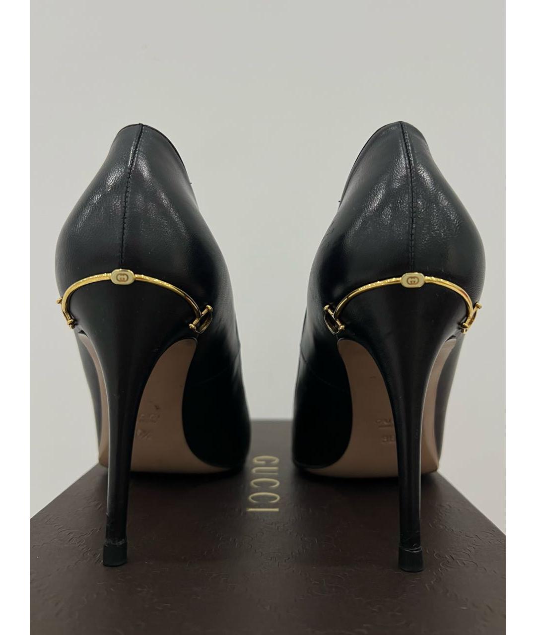 GUCCI Черные кожаные туфли, фото 5