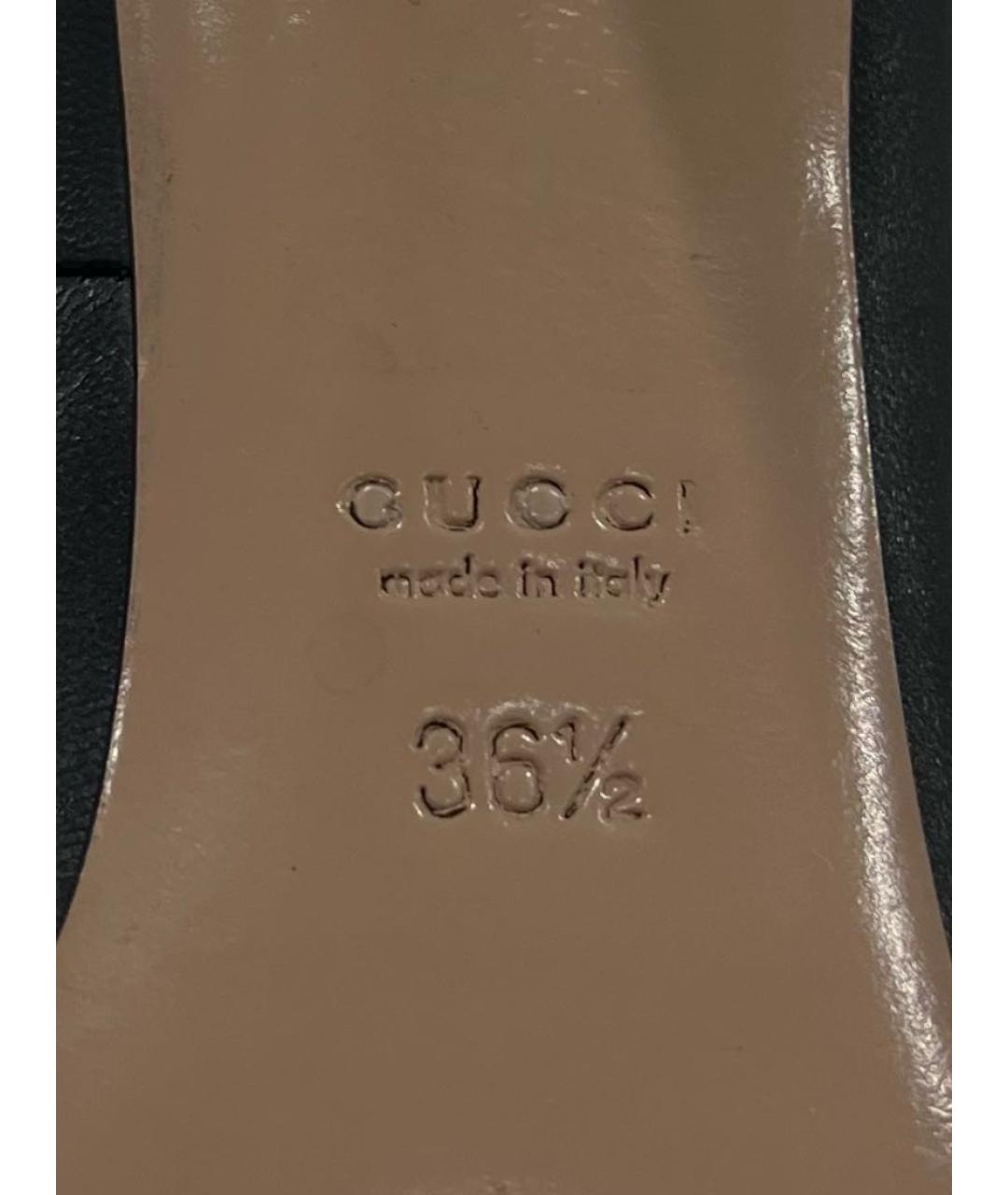 GUCCI Черные кожаные туфли, фото 6