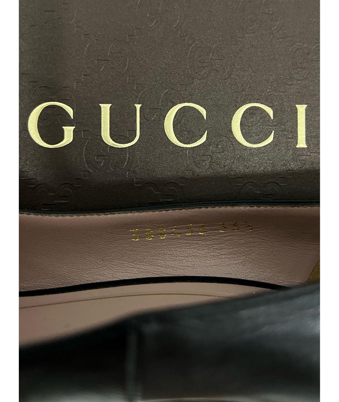 GUCCI Черные кожаные туфли, фото 7