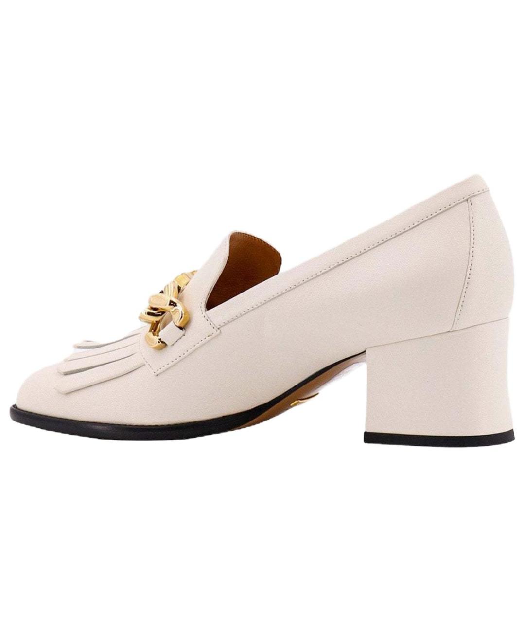 GUCCI Белые кожаные туфли, фото 5
