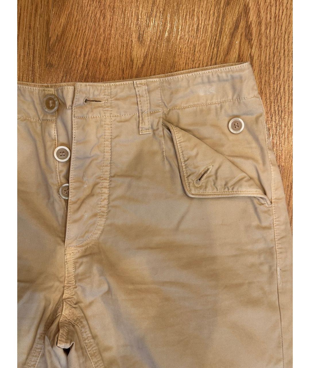 ERMANNO SCERVINO Бежевые хлопковые прямые джинсы, фото 4
