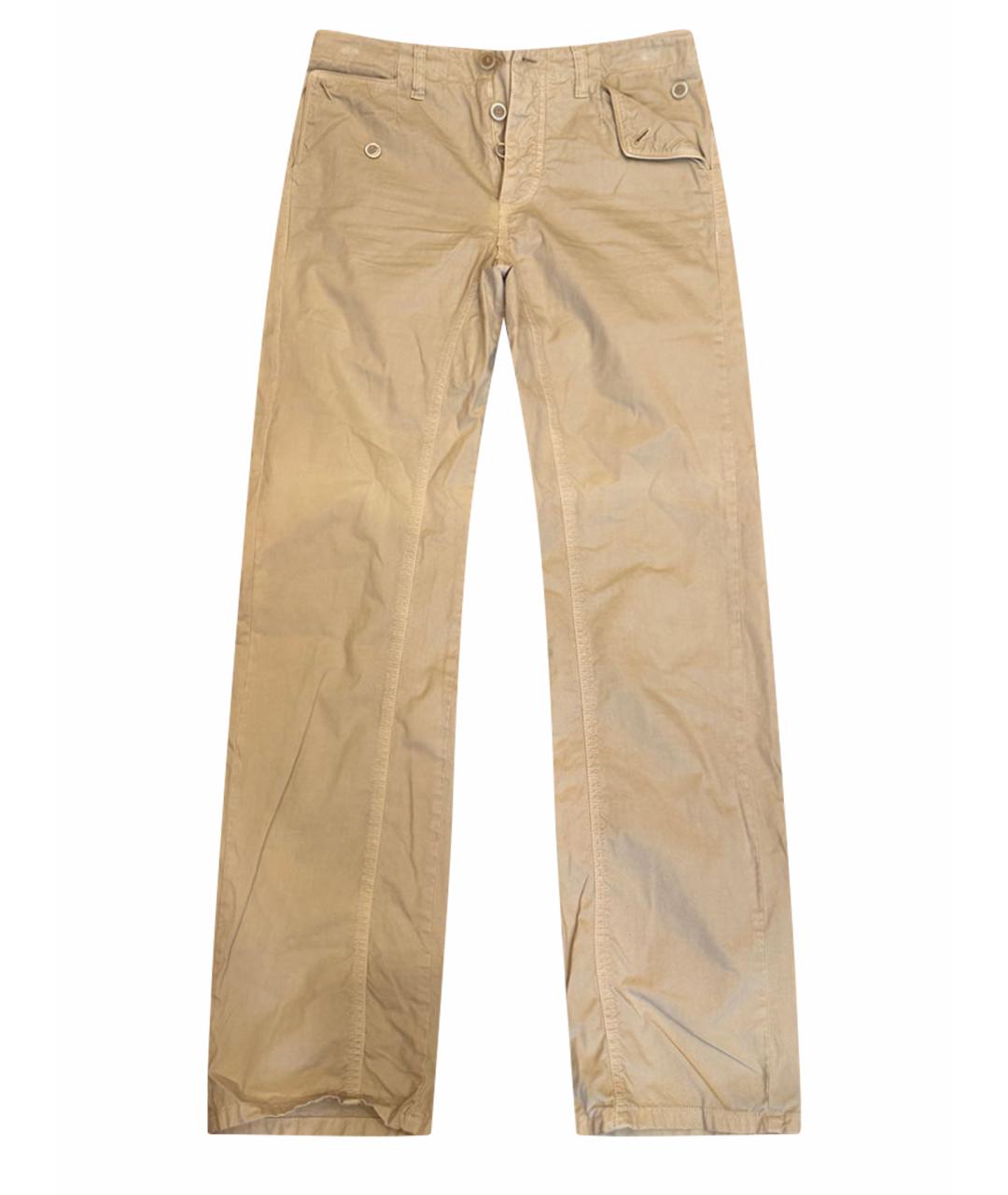 ERMANNO SCERVINO Бежевые хлопковые прямые джинсы, фото 1