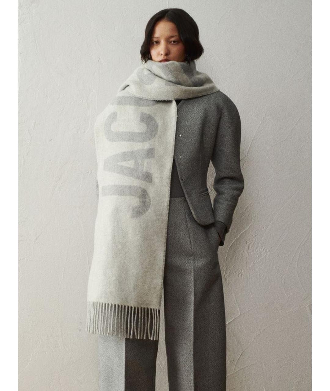 JACQUEMUS Антрацитовый шерстяной шарф, фото 4