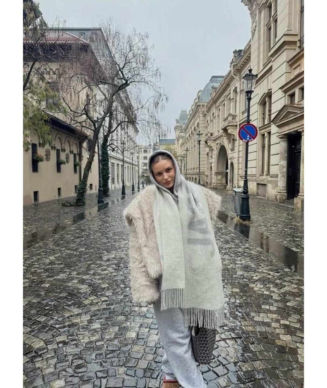 JACQUEMUS Антрацитовый шерстяной шарф, фото 5