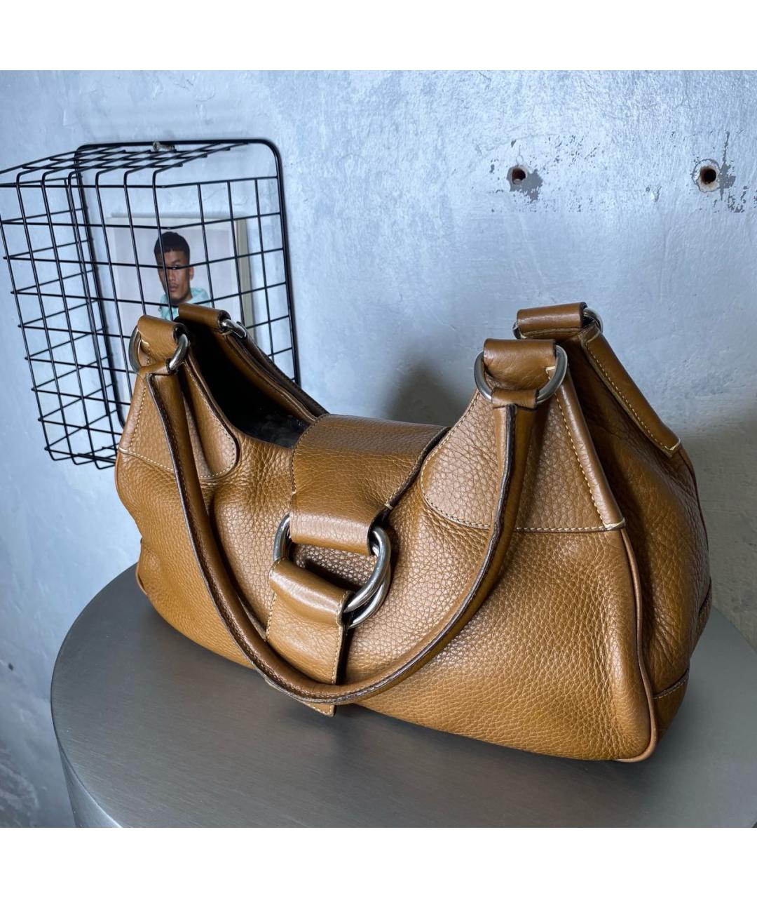 PRADA Коричневая кожаная сумка через плечо, фото 7