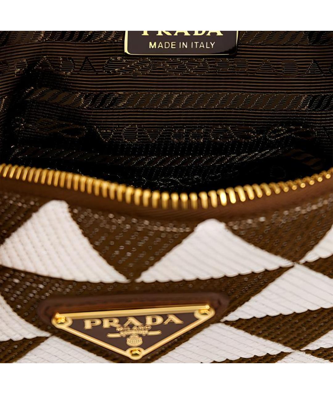 PRADA Коричневая тканевая сумка через плечо, фото 5