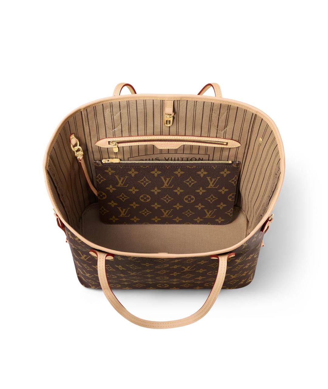 LOUIS VUITTON Коричневая сумка тоут из канвы, фото 3