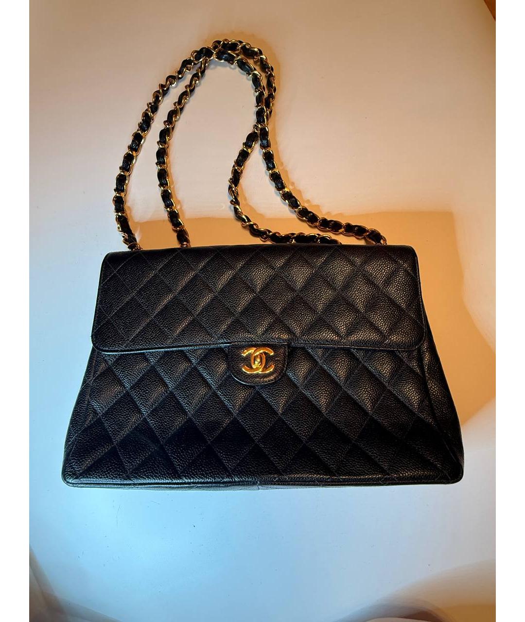 CHANEL Черная кожаная сумка через плечо, фото 10