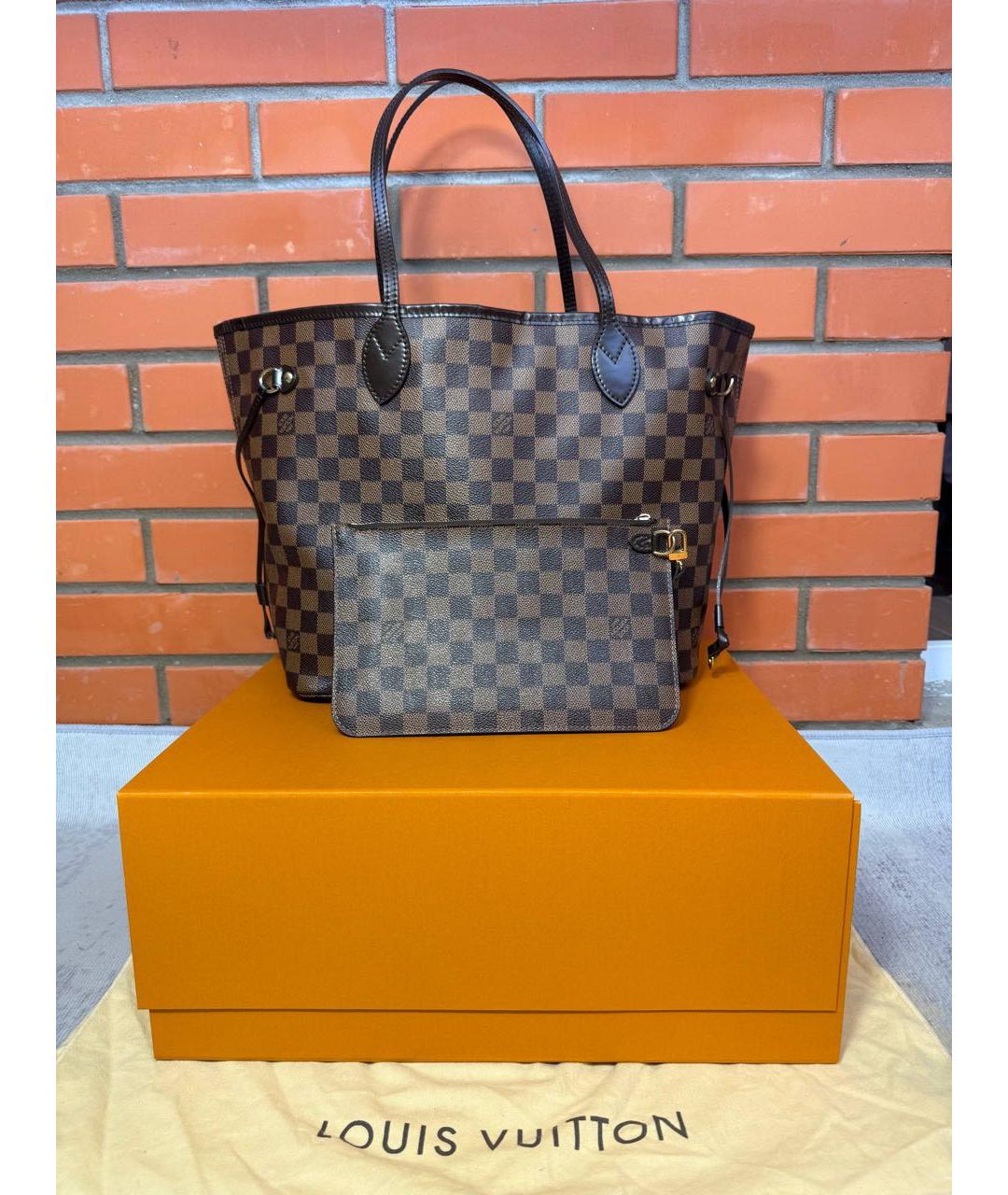 LOUIS VUITTON Коричневая сумка тоут из канвы, фото 2