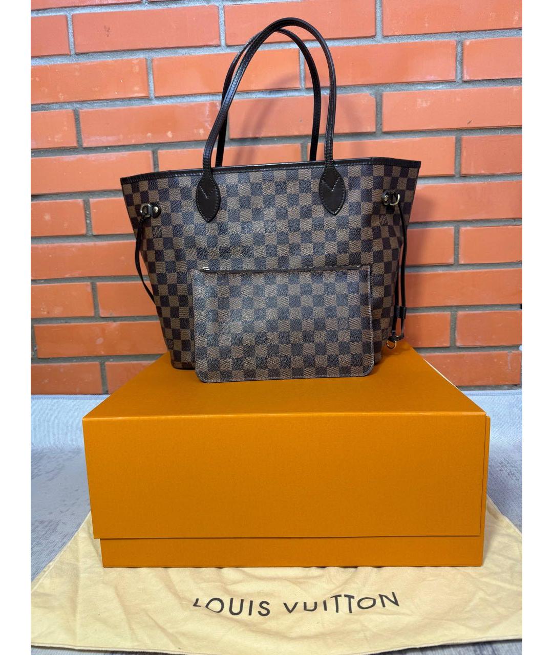 LOUIS VUITTON Коричневая сумка тоут из канвы, фото 7