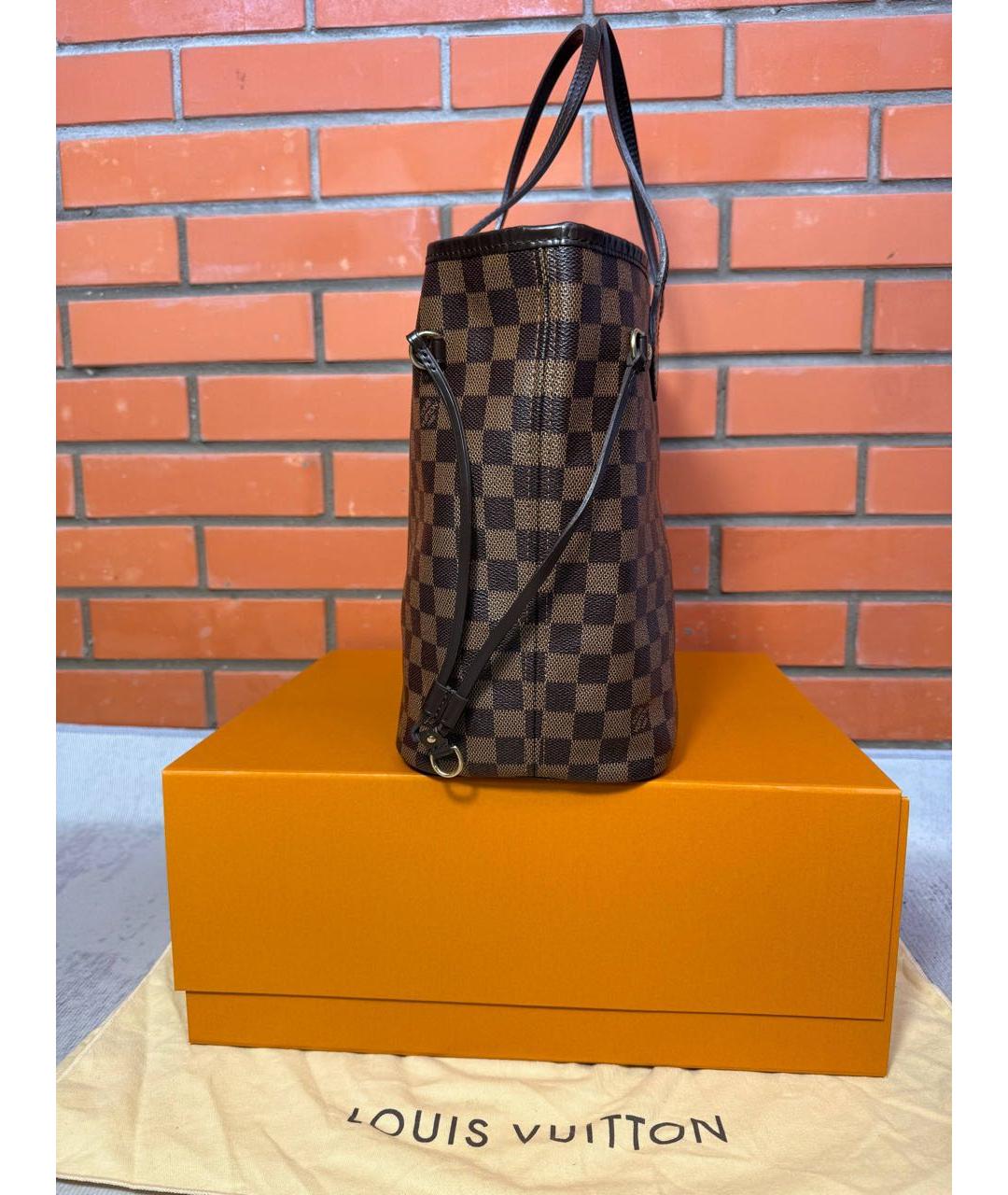 LOUIS VUITTON Коричневая сумка тоут из канвы, фото 3