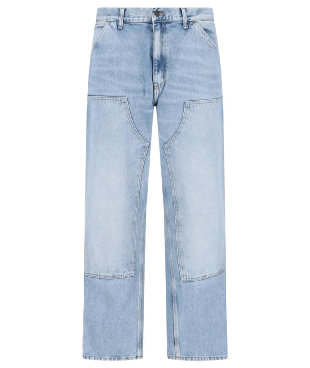 CARHARTT WIP Голубые хлопковые прямые джинсы, фото 1