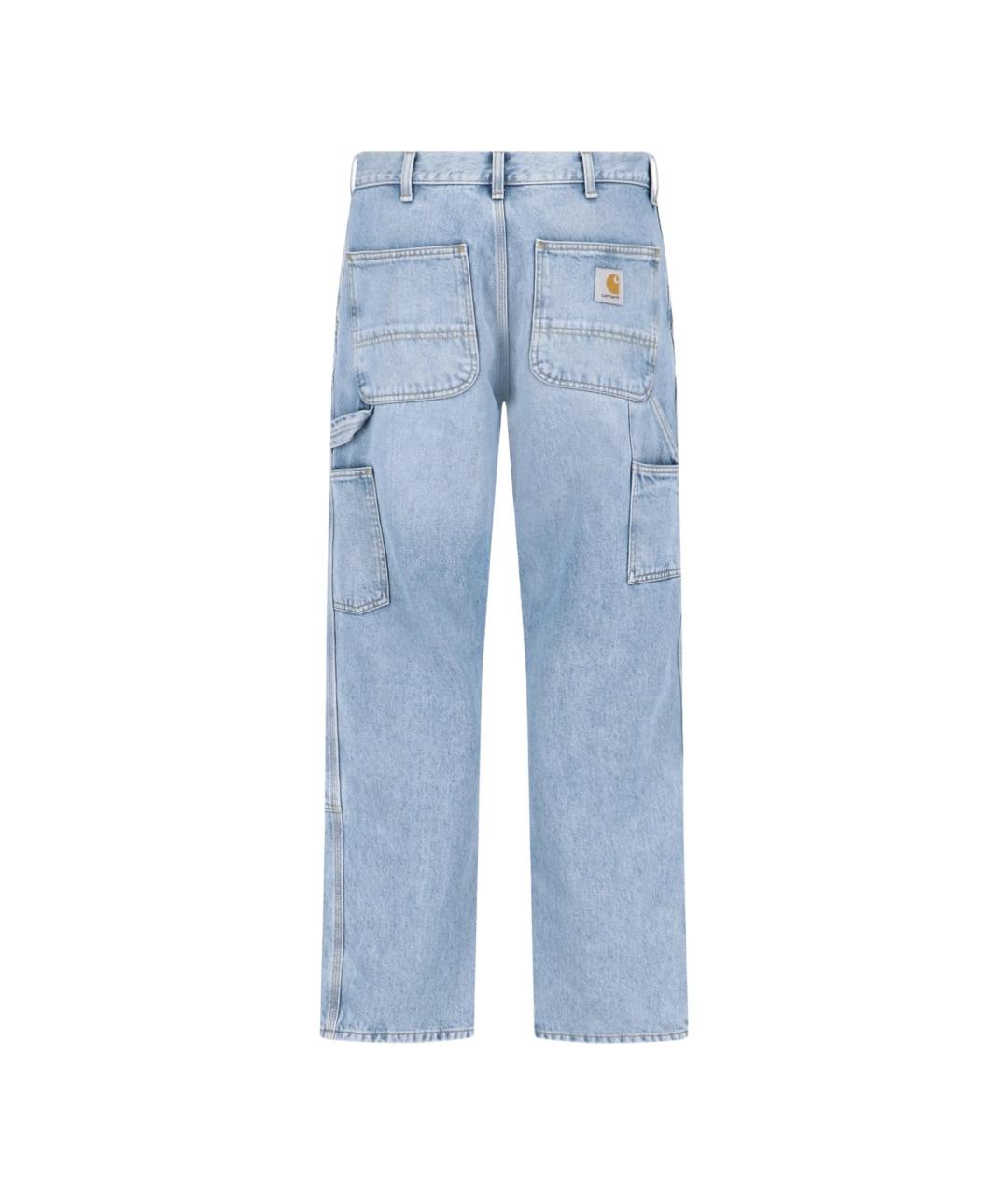 CARHARTT WIP Голубые хлопковые прямые джинсы, фото 3