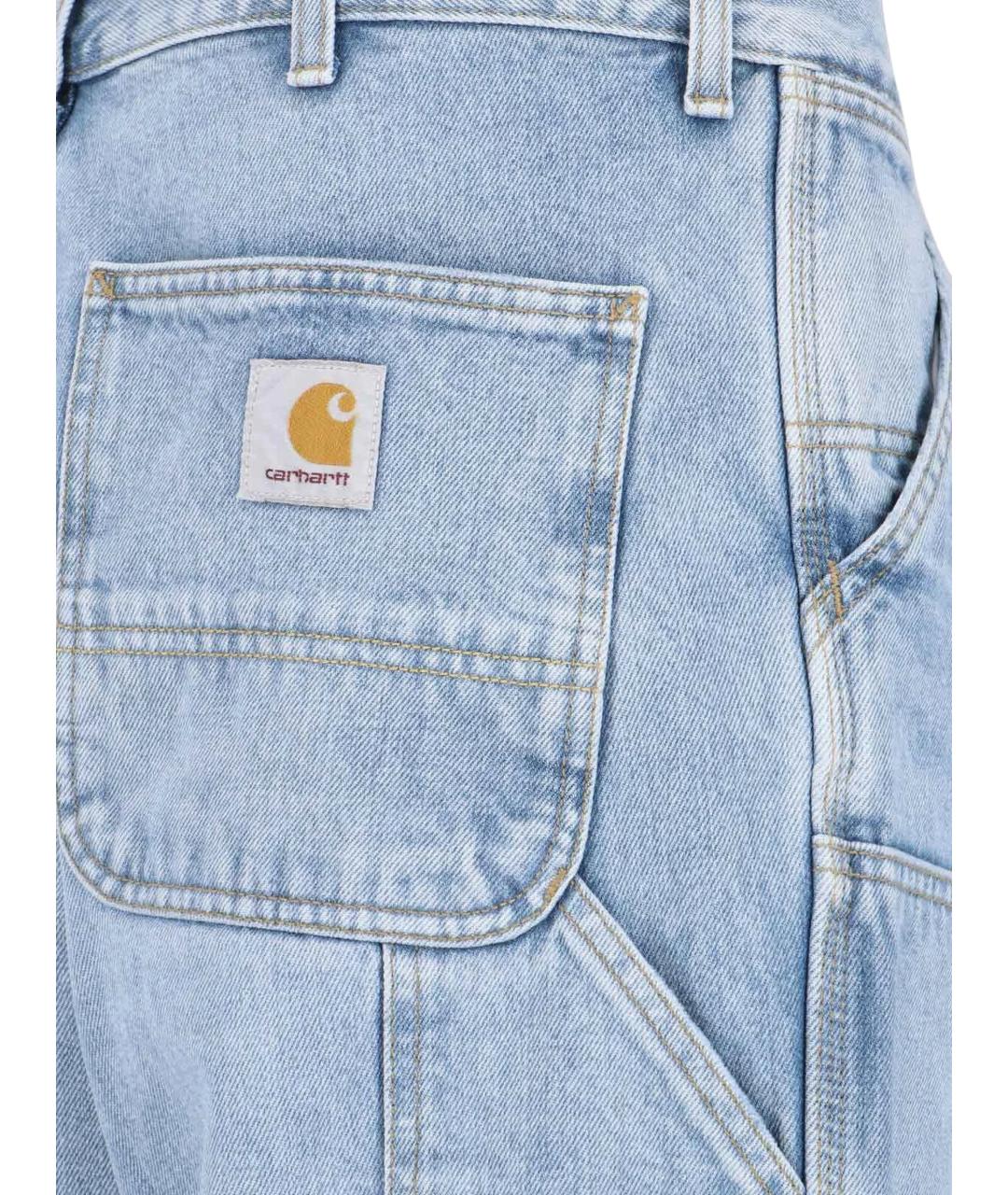 CARHARTT WIP Голубые хлопковые прямые джинсы, фото 4