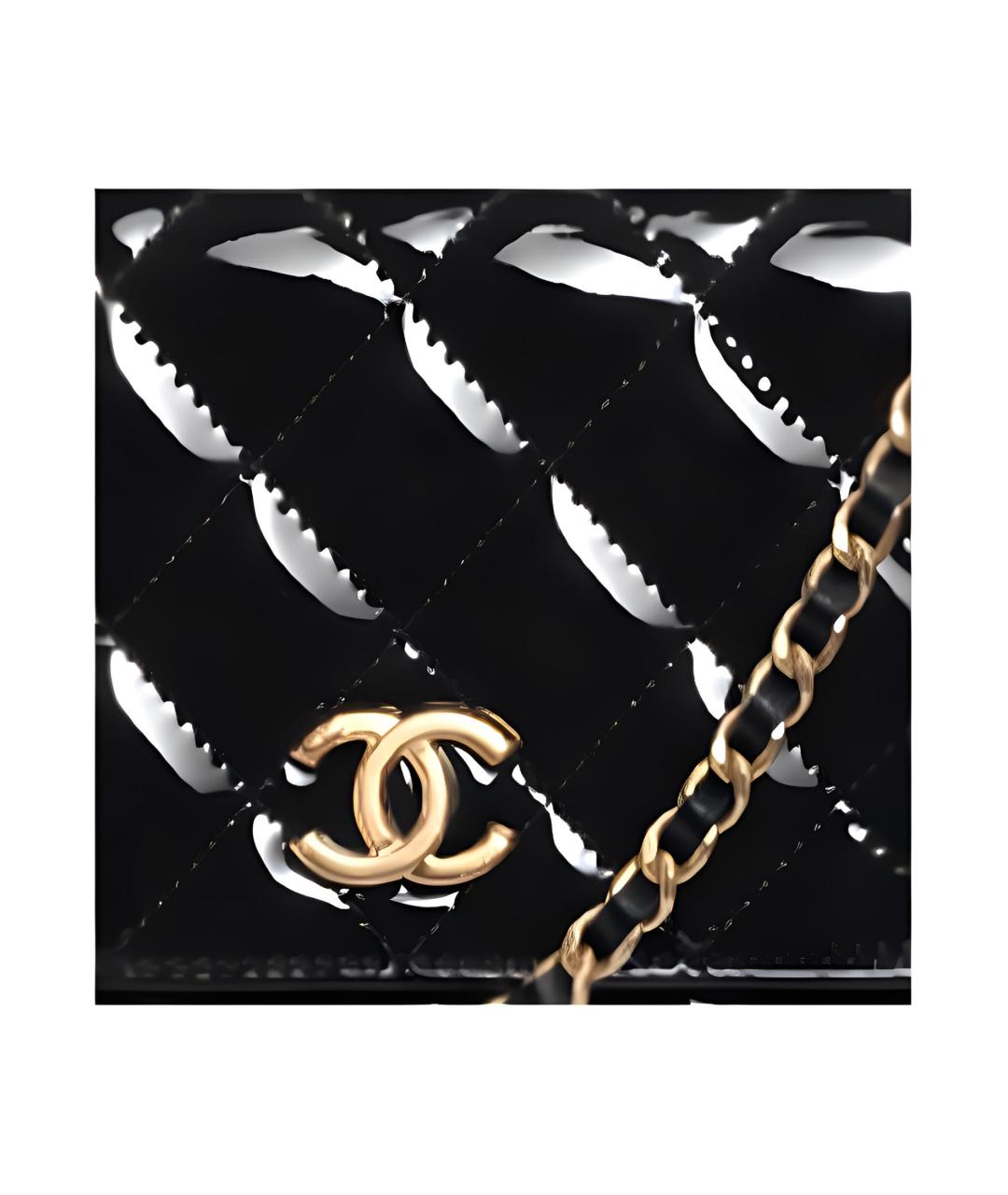 CHANEL Черная сумка через плечо из лакированной кожи, фото 2