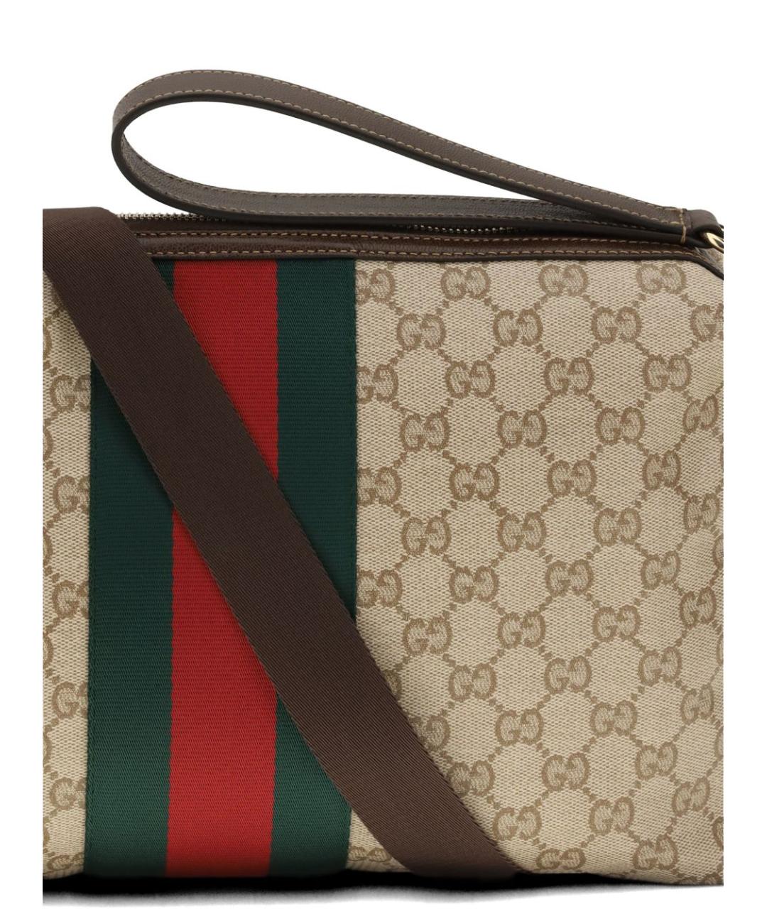 GUCCI Коричневая тканевая сумка на плечо, фото 3