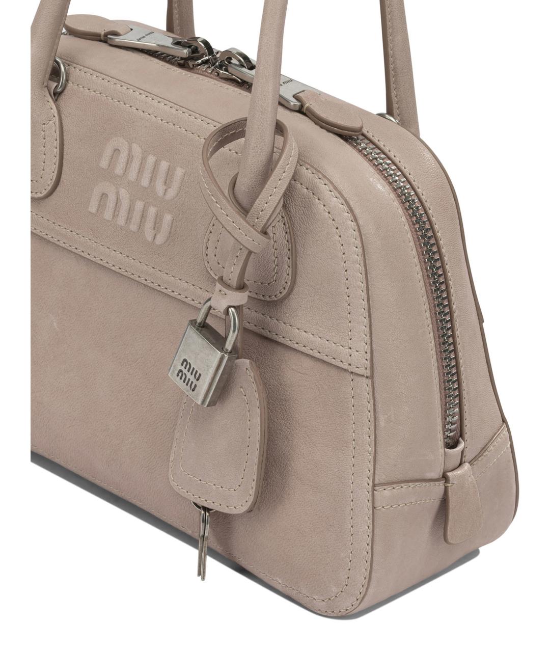 MIU MIU Розовая кожаная сумка тоут, фото 4