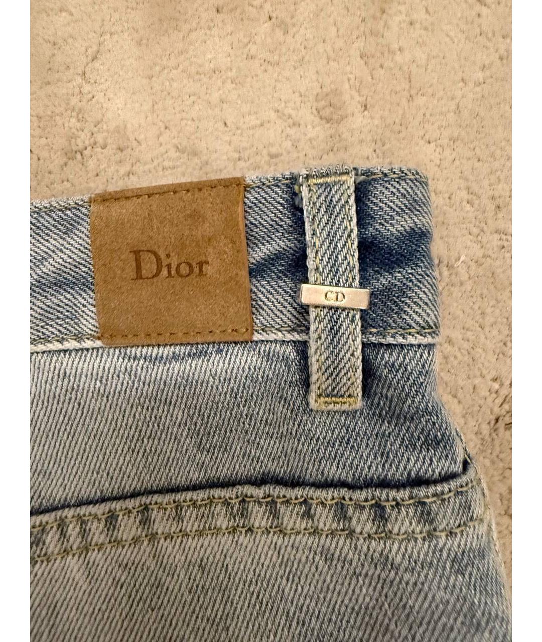 CHRISTIAN DIOR Голубые хлопковые джинсы клеш, фото 6