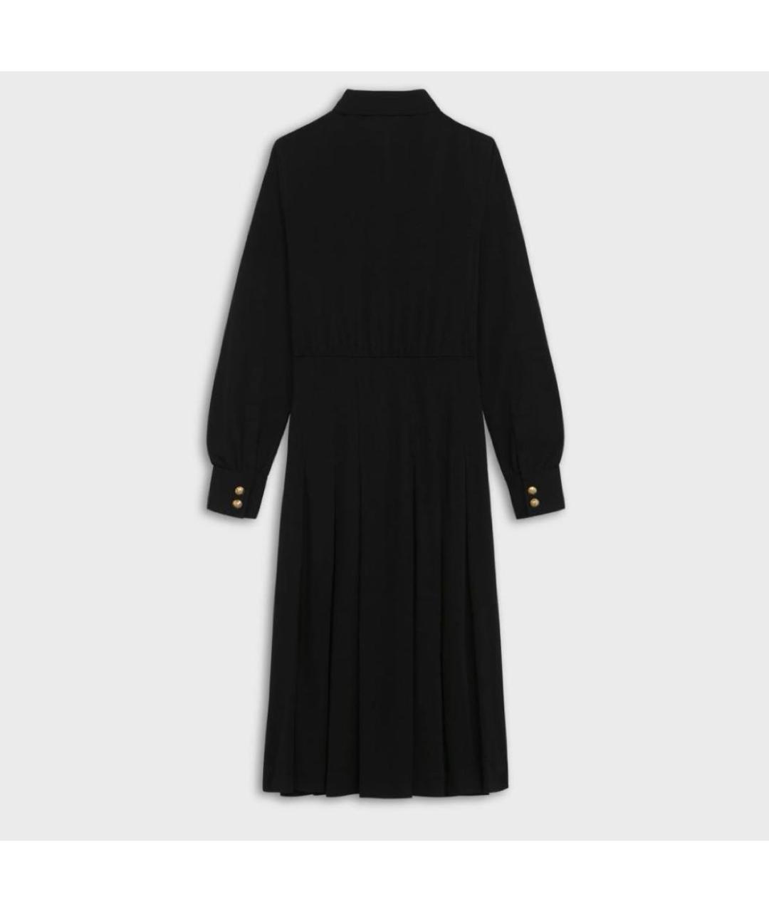 CELINE Черное шерстяное повседневное платье, фото 2