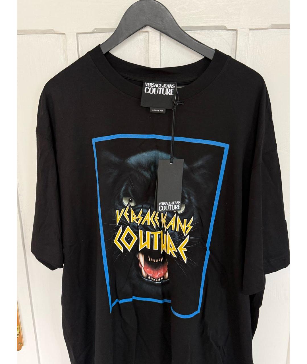 VERSACE JEANS COUTURE Черная хлопковая майка, фото 2