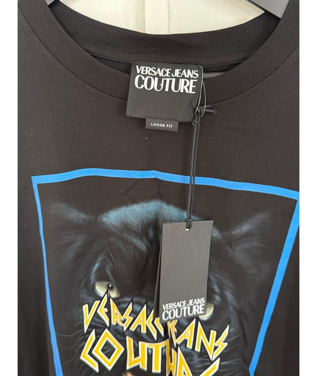 VERSACE JEANS COUTURE Черная хлопковая майка, фото 3