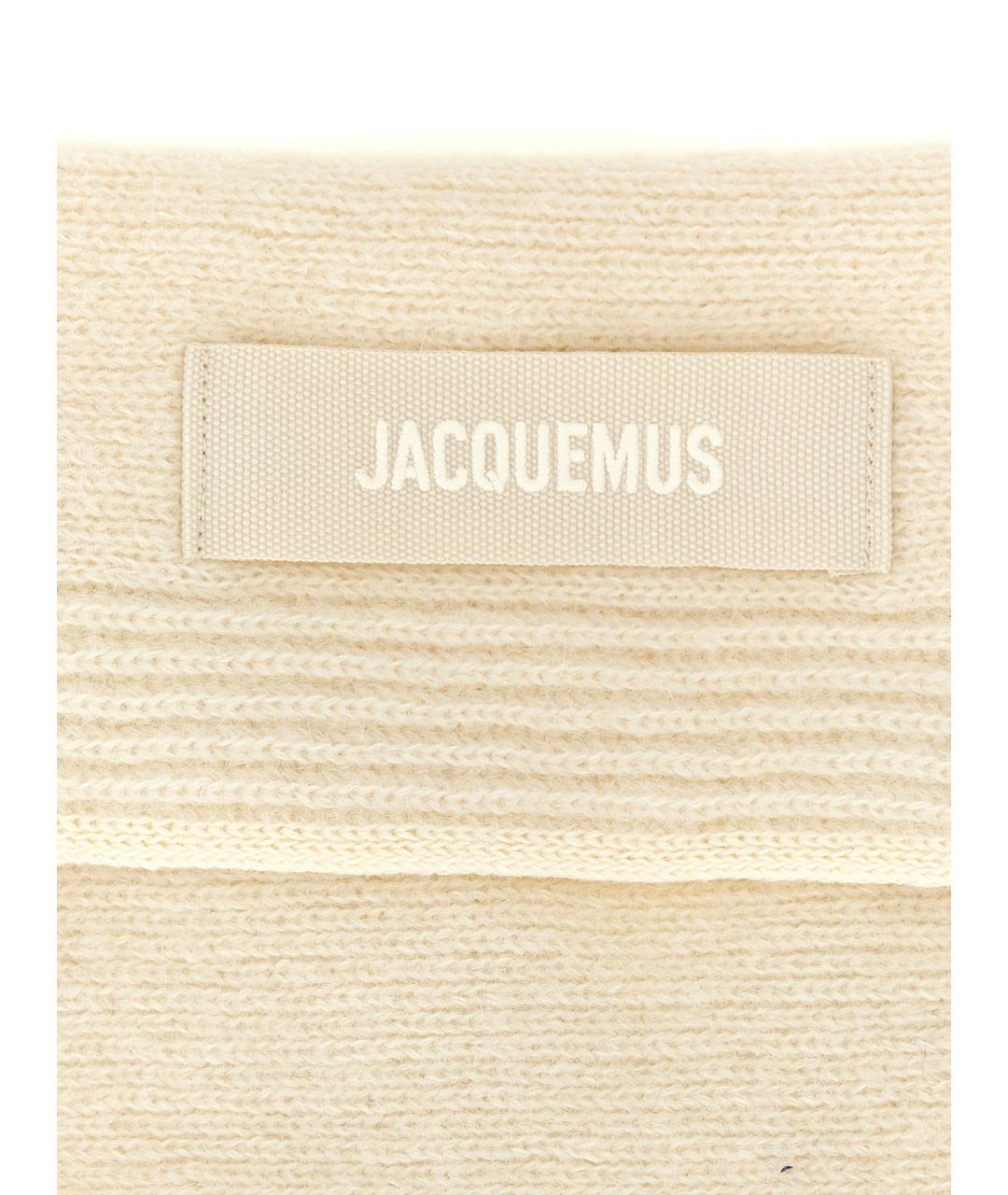 JACQUEMUS Белый шерстяной шарф, фото 2