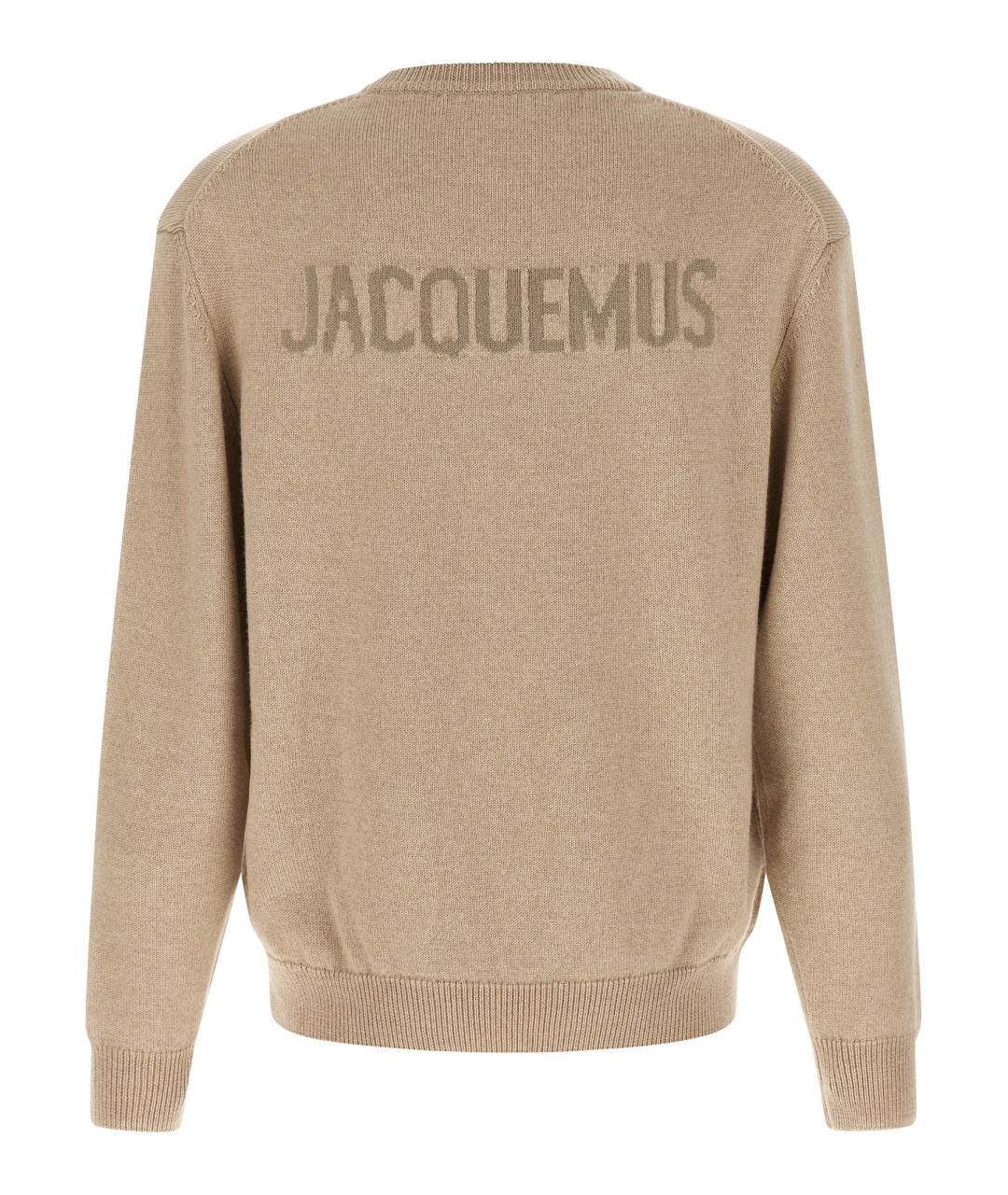 JACQUEMUS Бежевый шерстяной джемпер / свитер, фото 2