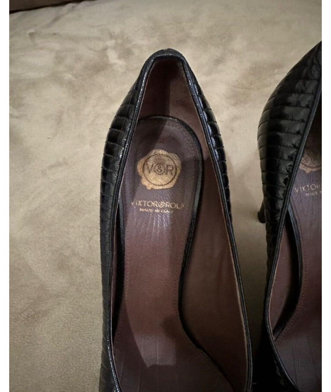 VICTOR AND ROLF Черные кожаные туфли, фото 4