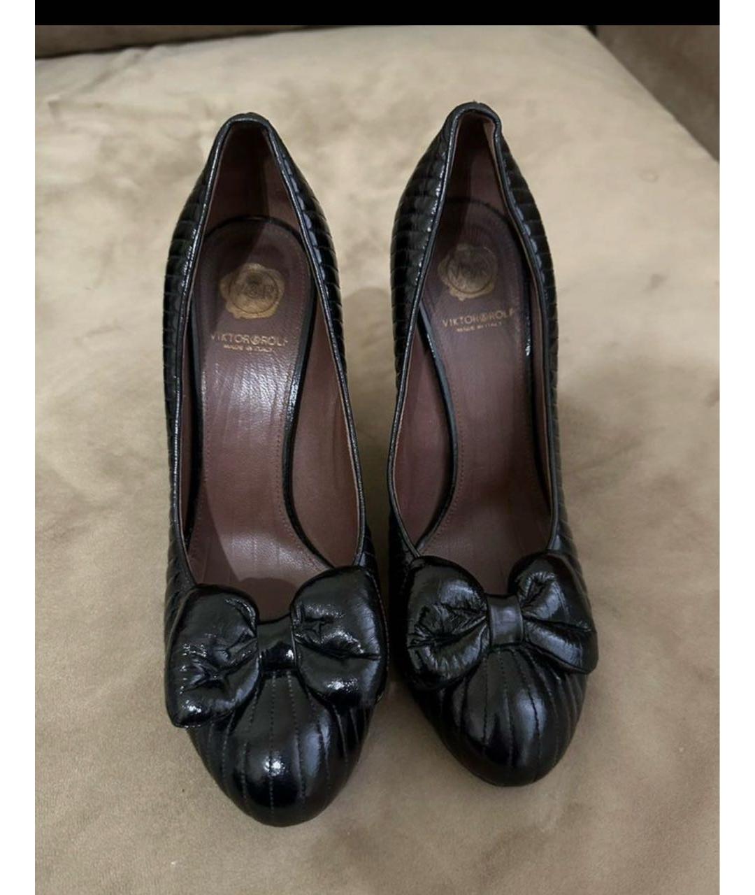 VICTOR AND ROLF Черные кожаные туфли, фото 5