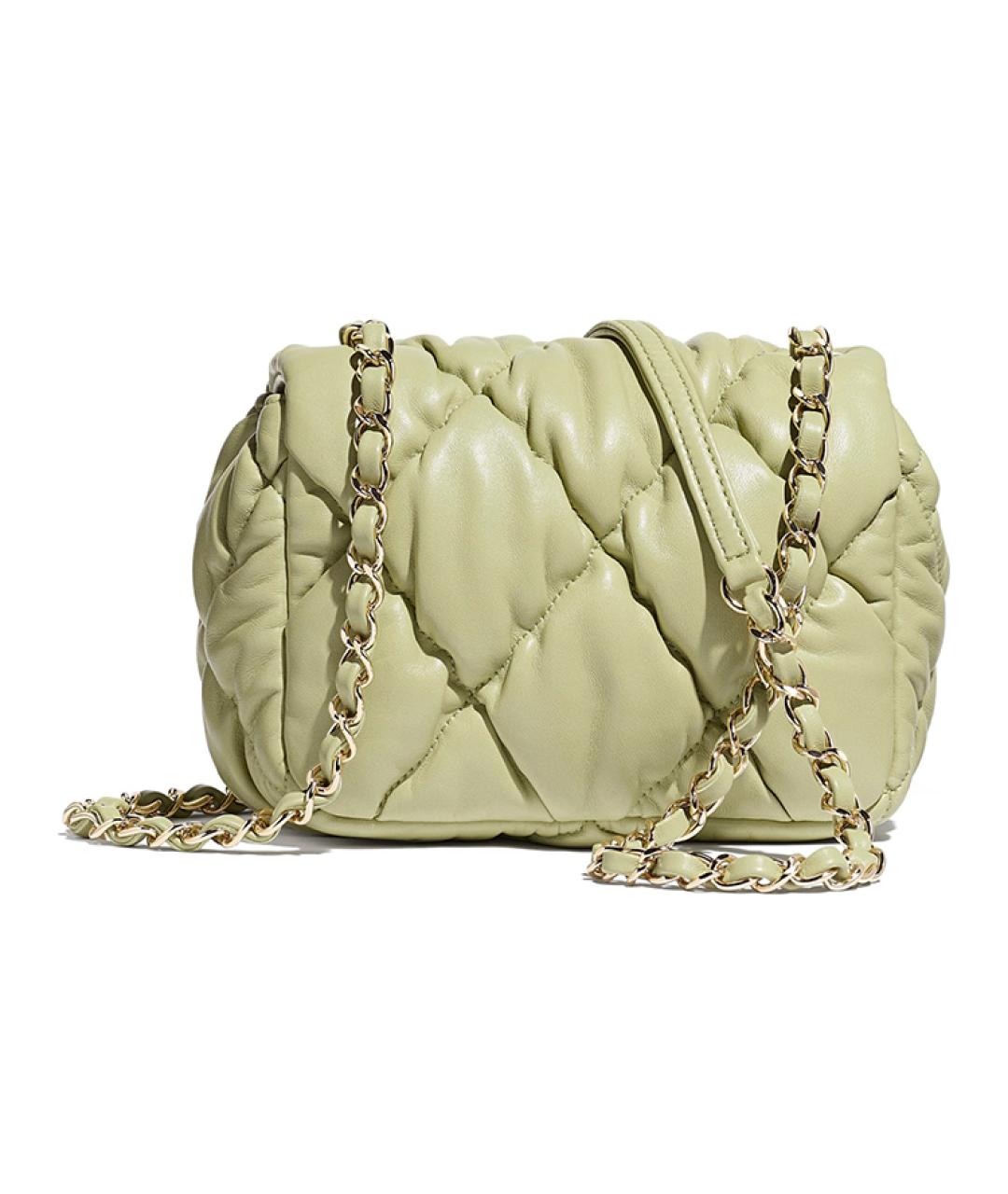 CHANEL Зеленая кожаная сумка через плечо, фото 2