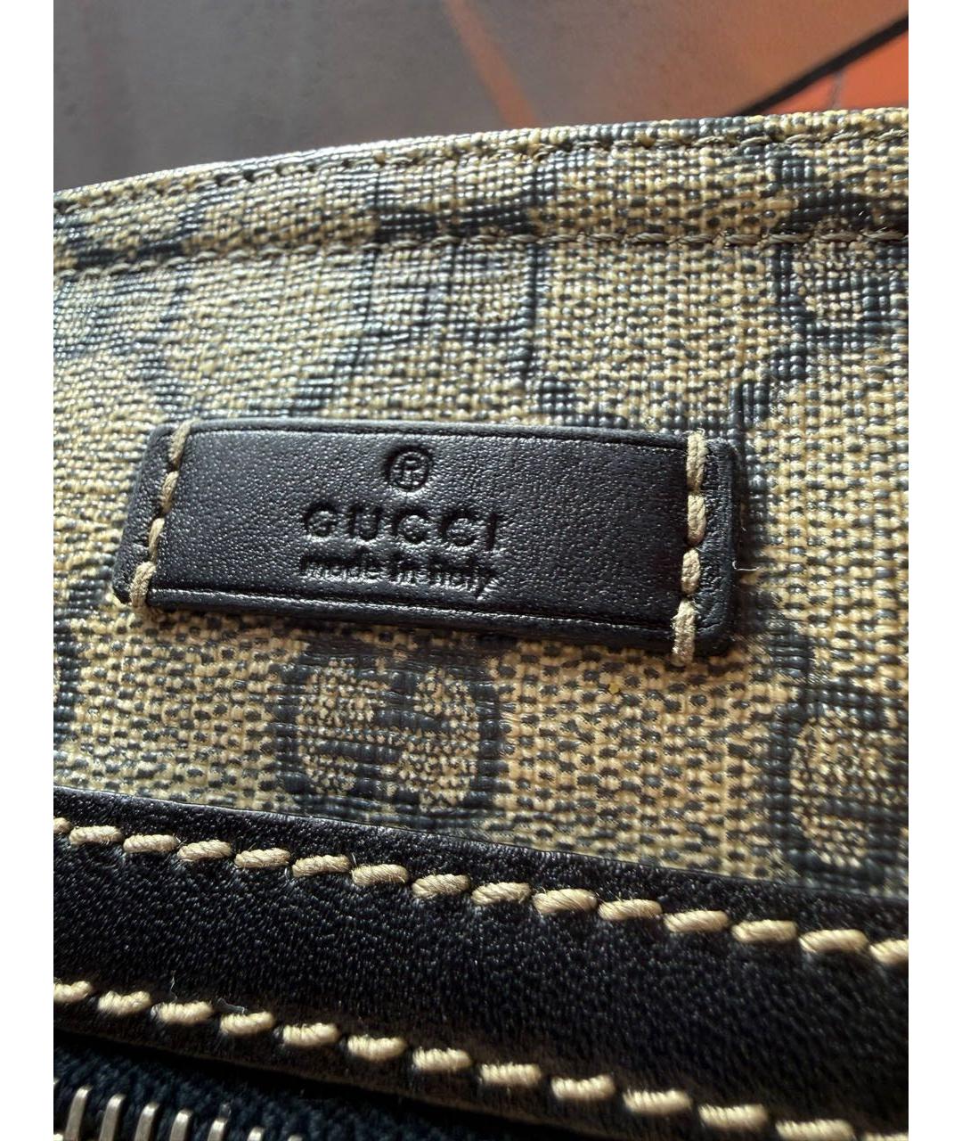 GUCCI Бежевая барсетка из канвы, фото 5