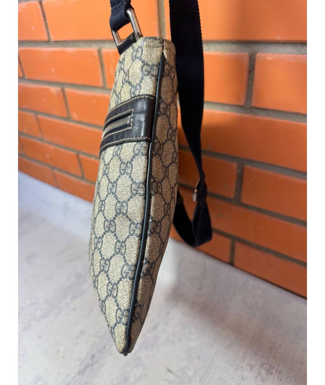 GUCCI Бежевая барсетка из канвы, фото 3