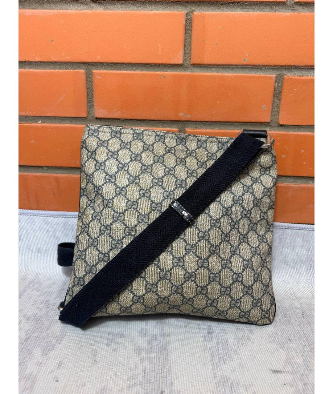 GUCCI Бежевая барсетка из канвы, фото 2