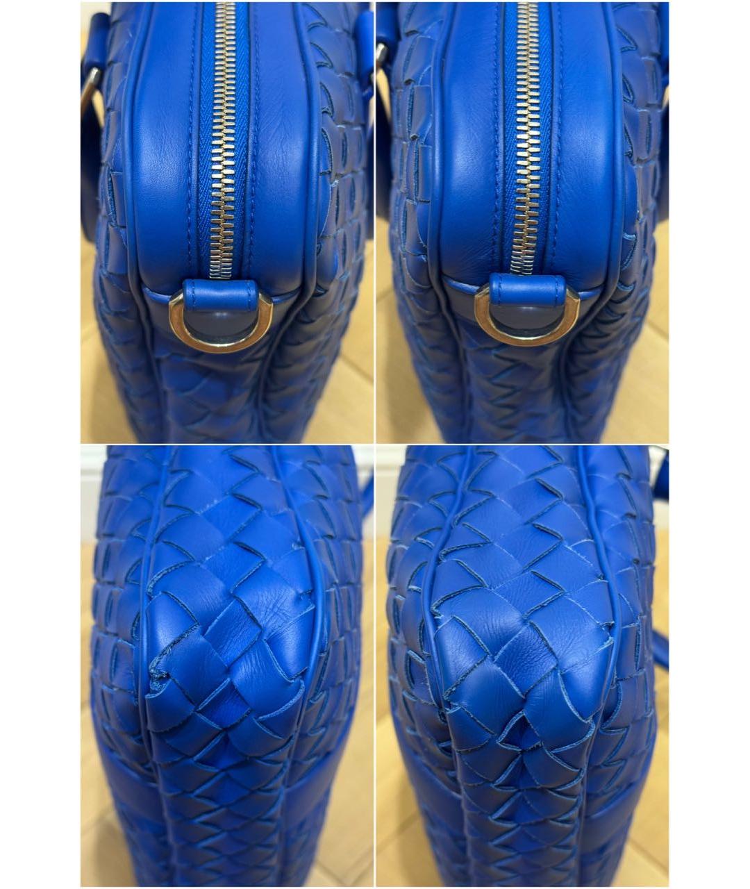 BOTTEGA VENETA Синий кожаный портфель, фото 5