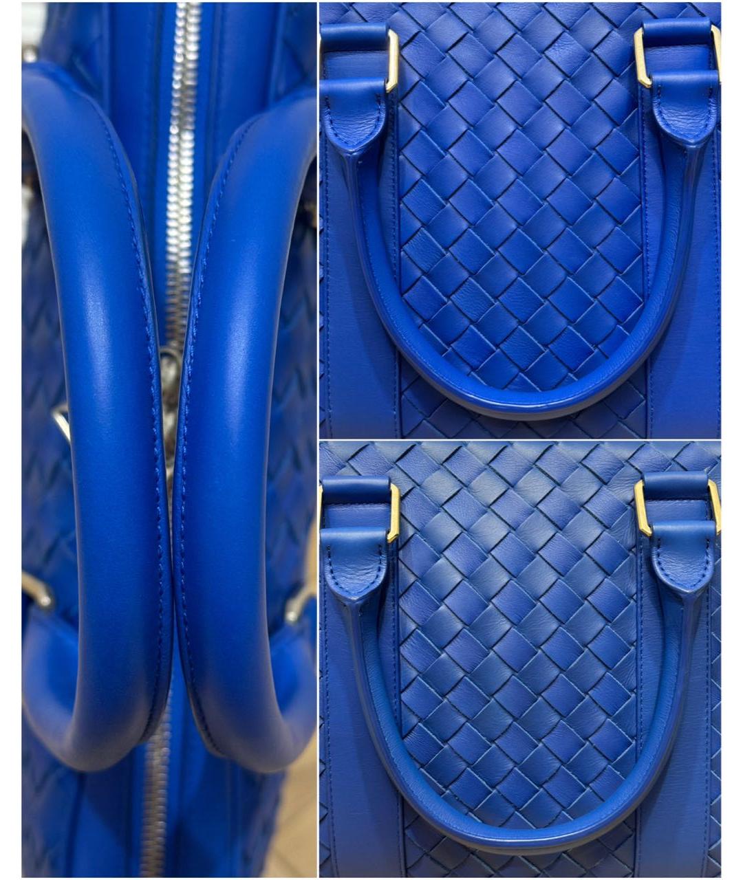 BOTTEGA VENETA Синяя кожаная сумка на плечо, фото 6