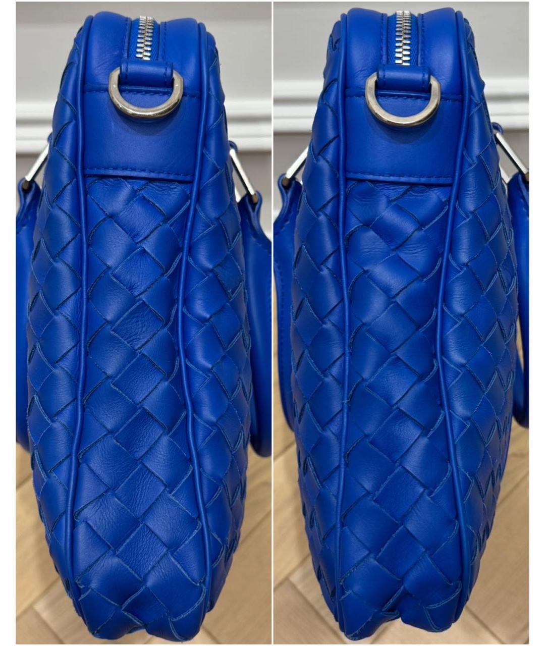 BOTTEGA VENETA Синяя кожаная сумка на плечо, фото 3