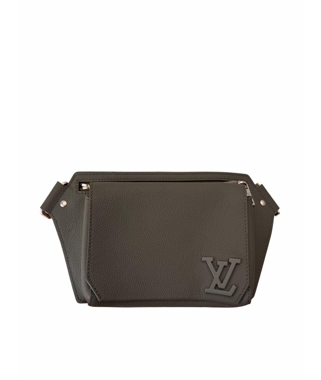 LOUIS VUITTON Серая кожаная поясная сумка, фото 1