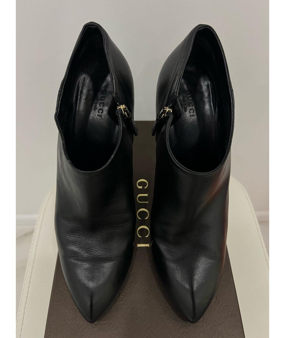 GUCCI Черные кожаные ботильоны, фото 6