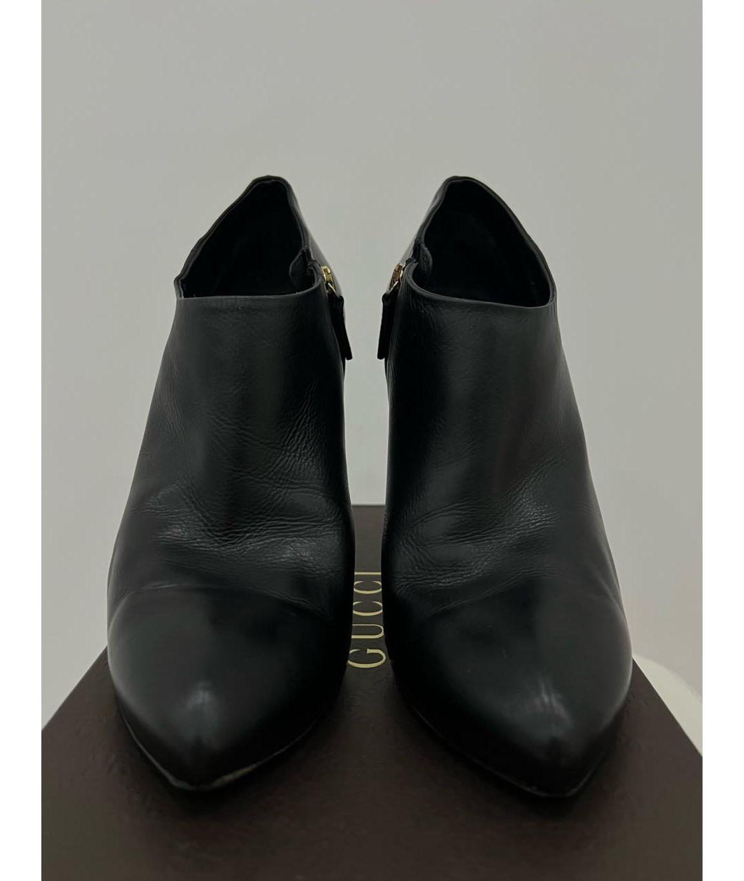 GUCCI Черные кожаные ботильоны, фото 3