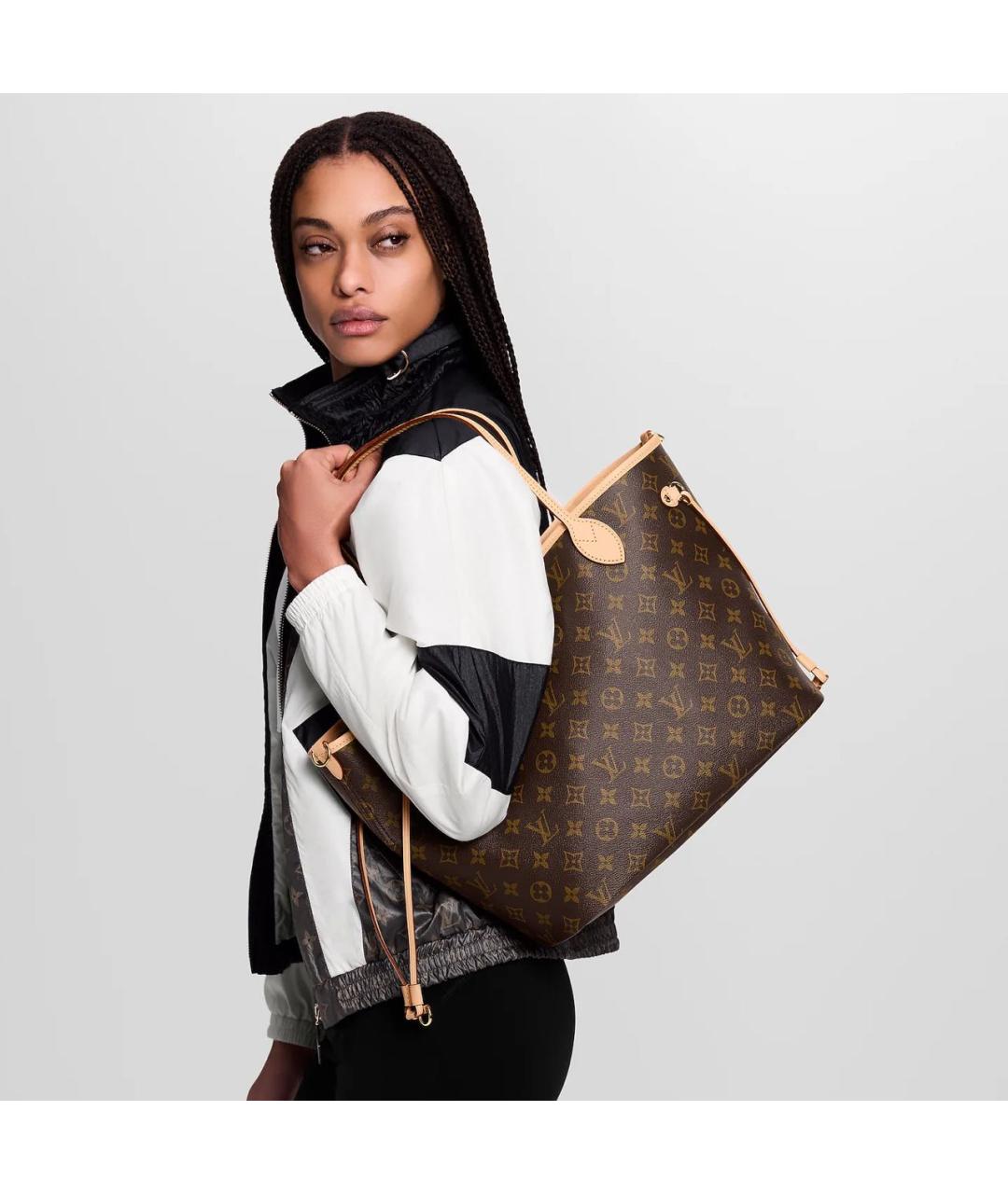 LOUIS VUITTON Коричневая сумка тоут из канвы, фото 6