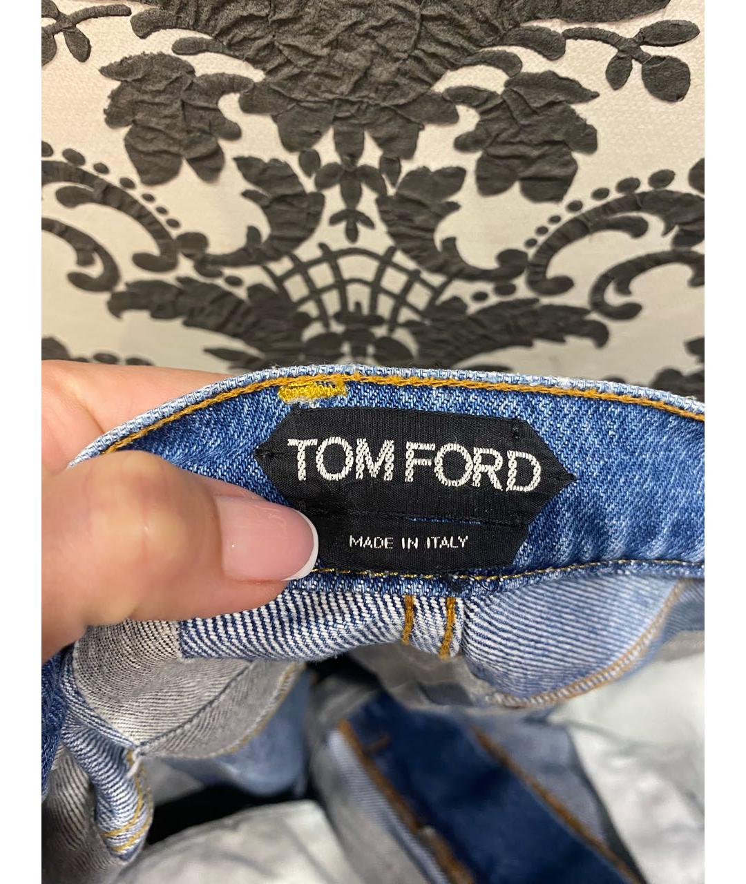 TOM FORD Синие хлопковые джинсы клеш, фото 3