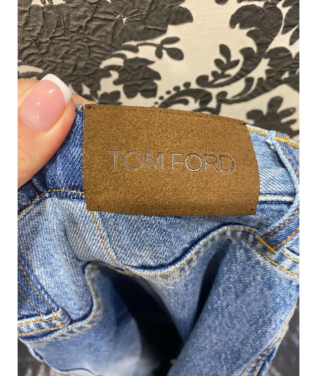 TOM FORD Синие хлопковые джинсы клеш, фото 4